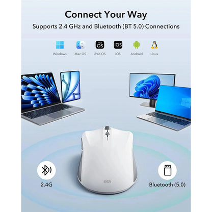 Brezžična miška ESR MagMouse, 800DPI - 4800DPI, Bela