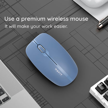 HAVIT MS53WB Wireless Mouse, 1600DPI, Blue