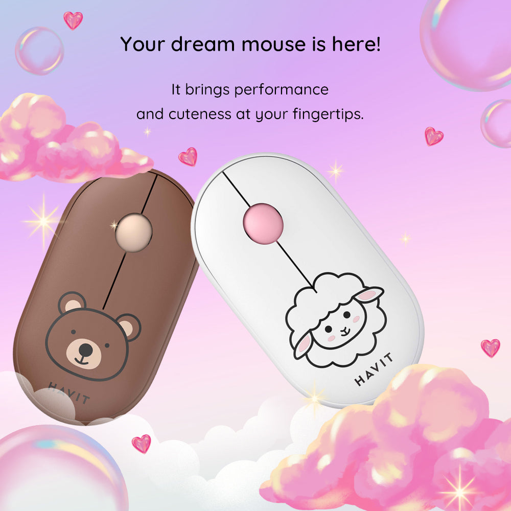 Brezžična miška HAVIT MS75GT Pro, 1600DPI, rjava