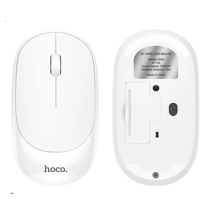 Brezžična miška HOCO DI04, 1200DPI, BT / Wi-Fi, Bela