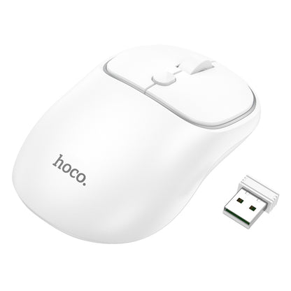 Brezžična miška HOCO GM25, 1600DPI, BT / Wi-Fi, Bela