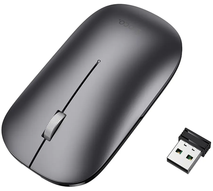 Brezžična miška HOCO GM43, 1600DPI, BT / Wi-Fi, Siva