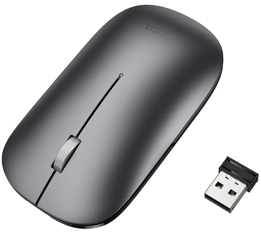 Brezžična miška HOCO GM43, 1600DPI, BT / Wi-Fi, Siva