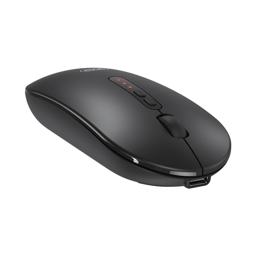 Brezžična miška XO Design M13 Silent Tri-mode, 1600DPI, BT / Wi-Fi, Črna
