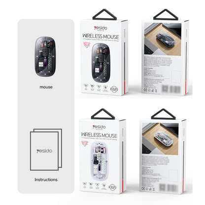 Yesido KB29 Wireless Mouse, 800DPI - 1600DPI, BT / Wi-Fi, White