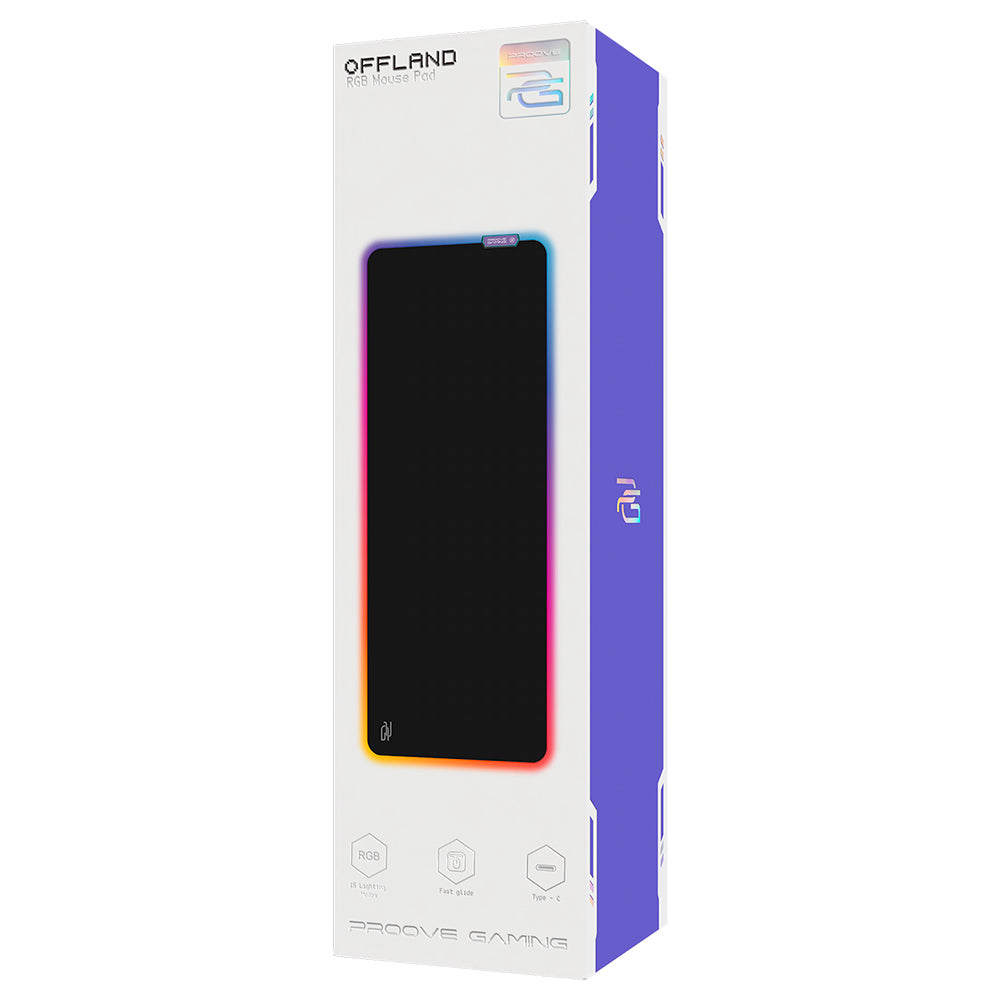 MousePad Gaming Proove Offland, RGB, 800mm x 300mm x 4mm, Črna MPOF00022401