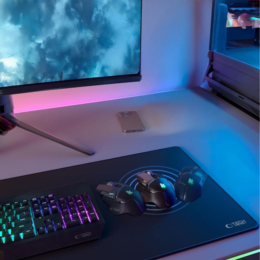 MousePad Tech-Protect A100, 100mm x 500mm, Črna