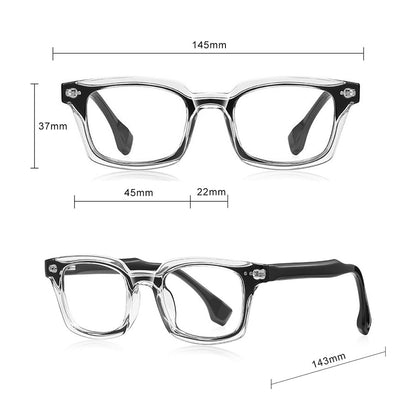 Moški računalniški očala Techsuit LS084, proti modri svetlobi, črno prozorna