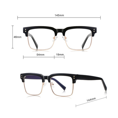 Techsuit 2205 Women's Computer Glasses, Anti-Blue Light, Black and Gold