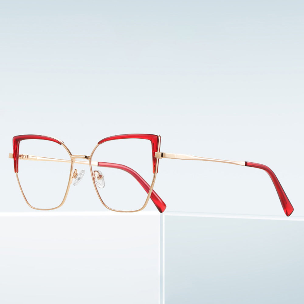 Techsuit 3156 Women's Computer Glasses, Anti-Blue Light, Black Gold