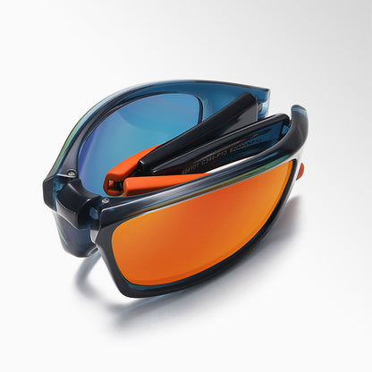Unisex kolesarska očala Techsuit 24101, polarizirana, črno-oranžna
