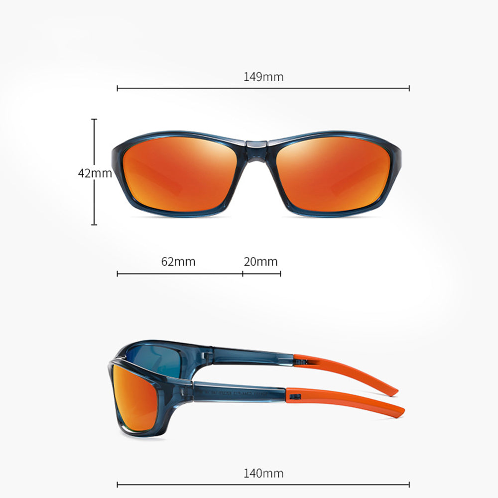 Unisex kolesarska očala Techsuit 24101, polarizirana, črno-oranžna