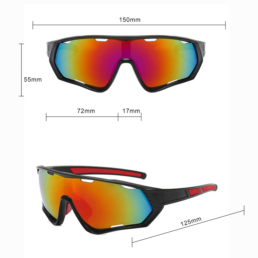 Unisex kolesarska očala Techsuit 9330, črno rdeča