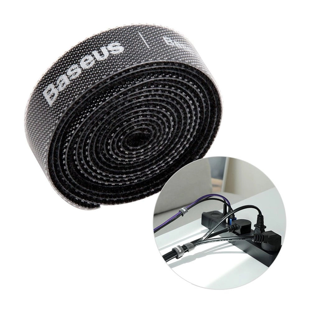 Organizator kablov Baseus Circle, Velcro, 1m, črn ACMGT-E01