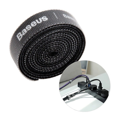 Organizator kablov Baseus Circle, Velcro, 1m, črn ACMGT-E01