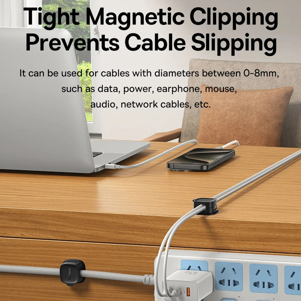 Organizator kablov Baseus Lite Magnetic, Set 3 kosi, Črna B01331106111-00