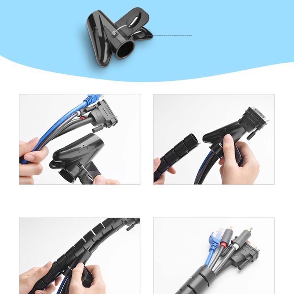 Organizator kablov UGREEN LP121, 25mm, 1.5m, črn