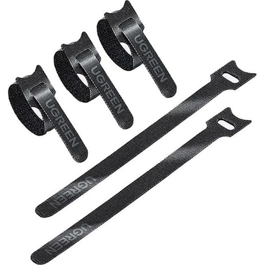 Organizator kablov UGREEN LP401, Velcro, Set 3 kosov, Črn
