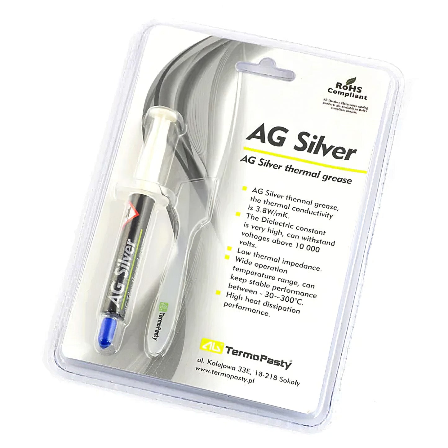 Termopast AG Silver termoprevodna pasta Termopasty AG Silver, brizgalka, 3 g ART.AGT-107