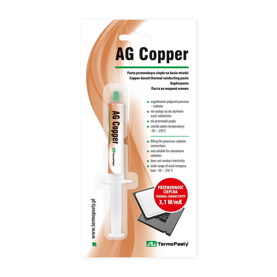 Termoprevodna pasta Termopasty AG AG Copper, tip brizge, 1,5 g ART.AGT-060 