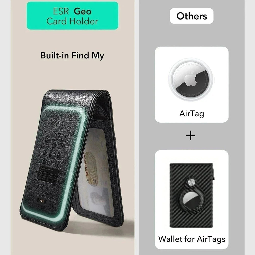 Denarnica ESR Classic Geo s funkcijo Find My in RFID zaščito, črna, ponovno zaprta