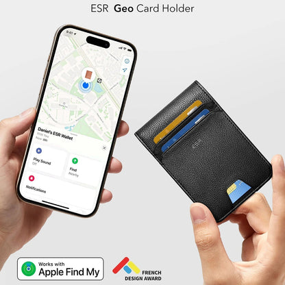 Denarnica ESR Classic Geo s funkcijo Find My in RFID zaščito, črna, ponovno zaprta