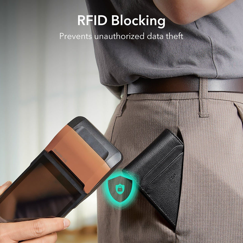 Denarnica ESR Classic Geo s funkcijo Find My in RFID zaščito, črna, ponovno zaprta