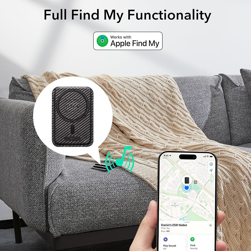 Denarnica Magsafe, ESR, Classic Geo Carbon, Črna