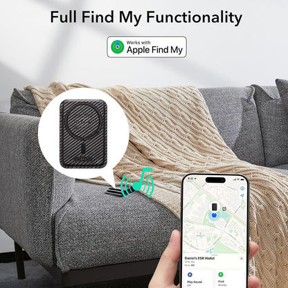 Denarnica Magsafe, ESR, Classic Geo Carbon, Črna