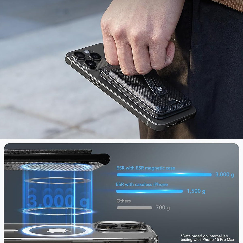 Denarnica Magsafe, ESR, Findy my Wallet Carbon, Črna