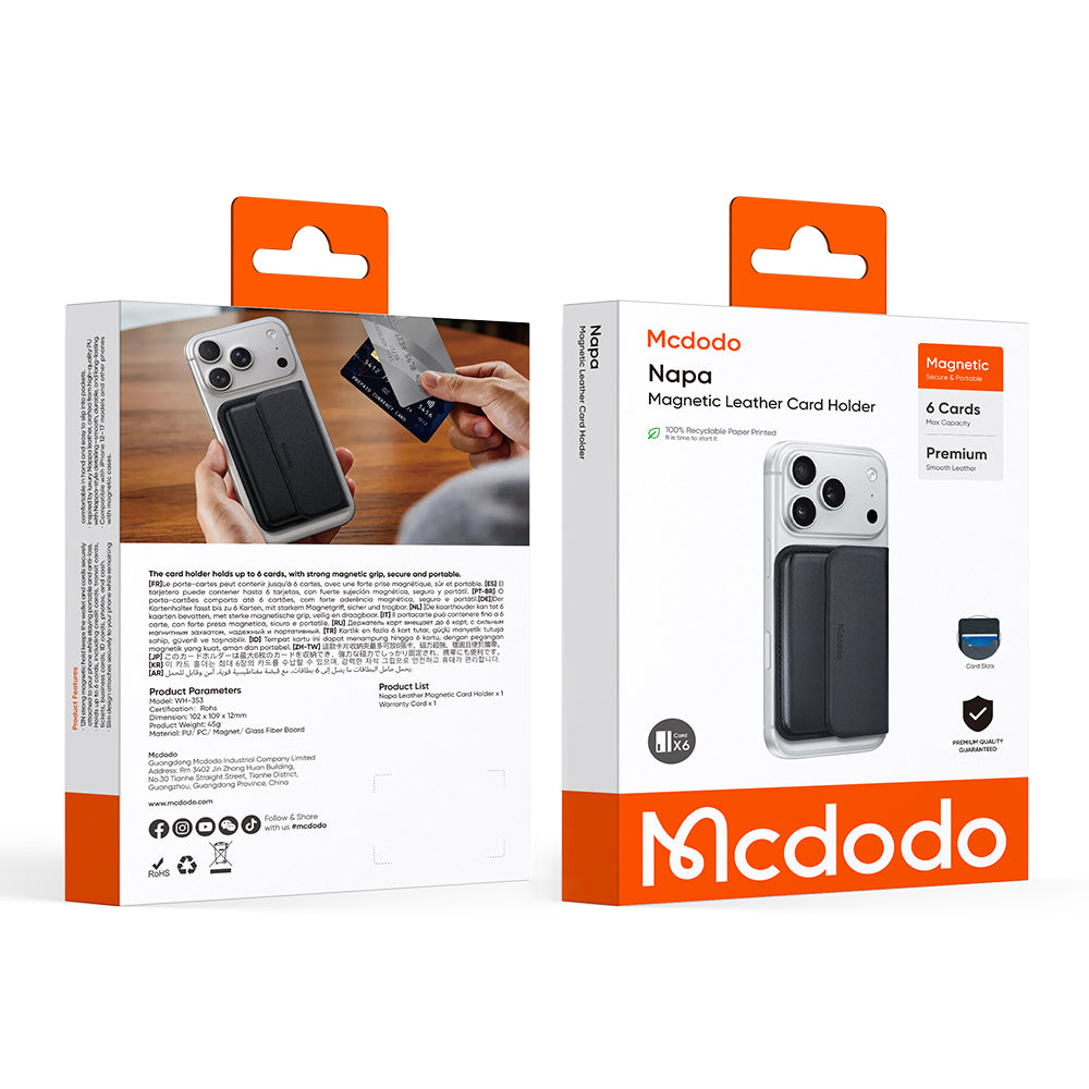 Denarnica MagSafe, McDodo, WH-3530 Napa, Črna