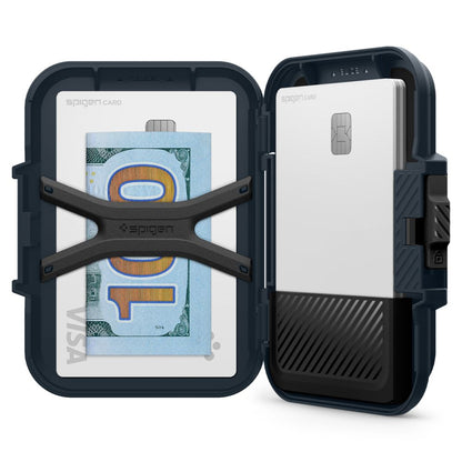 Denarnica Magsafe, Spigen, Lock Fit, Črna
