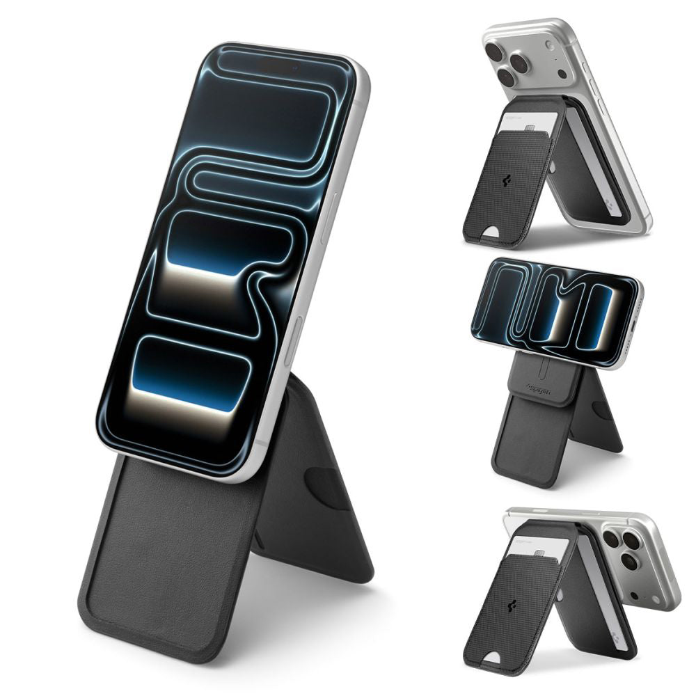 Denarnica MagSafe, Spigen, Slim Fold Tripod S314-2, Črna