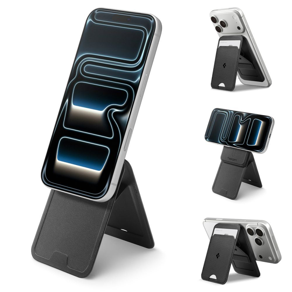 Denarnica MagSafe, Spigen, Slim Fold Tripod S314-3, Črna