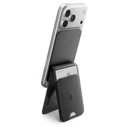 Denarnica MagSafe, Spigen, Slim Fold Tripod S314-3, Črna