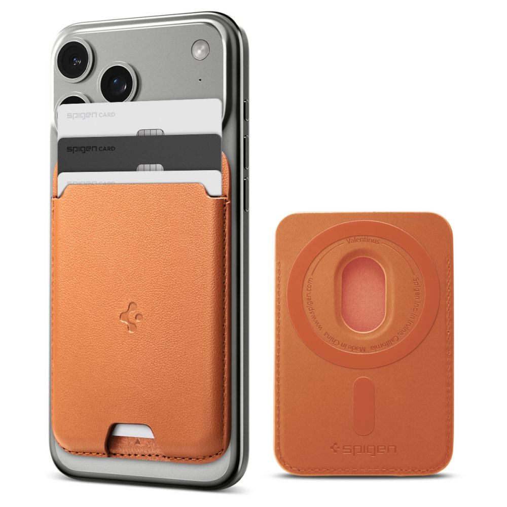 Denarnica MagSafe, Spigen, Valentinus MagFit, Oranžna AFA11339