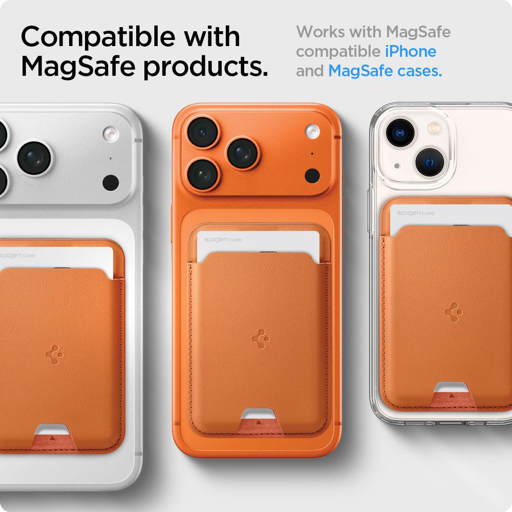 Denarnica MagSafe, Spigen, Valentinus MagFit, Oranžna AFA11339
