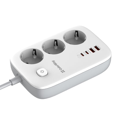 Podaljšek ColorWay, 3 x Schuko, Bel