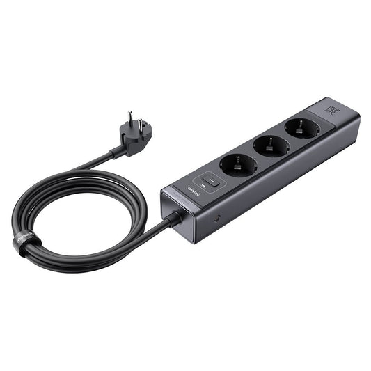 Podaljšek McDodo CH-0620, 3 x Schuko - 1 x USB-A - 2 x USB-C, Črn