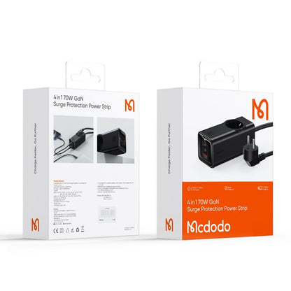 Podaljšek McDodo CH-4620, 1 x Schuko, Črn