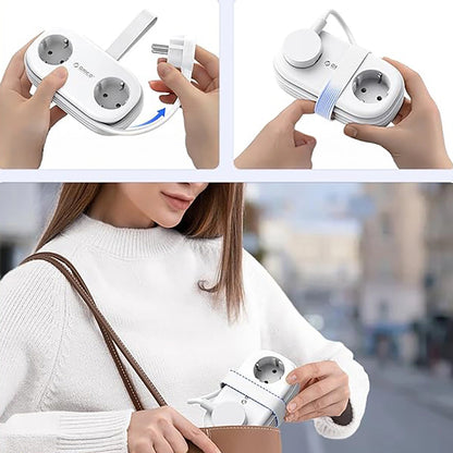 Podaljšek Orico APP, 2 x Schuko - 2 x USB-A - 1 x USB-C, Bel
