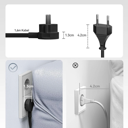 Podaljšek Orico PDC25, 2 x Schuko - 2 x USB-A - 2 x USB-C, Črn
