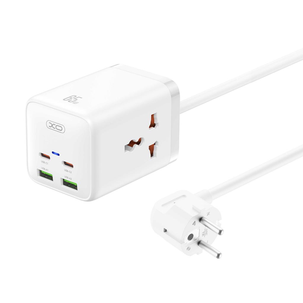 XO Design WL24 Extension Cord, 2 x Socket, White