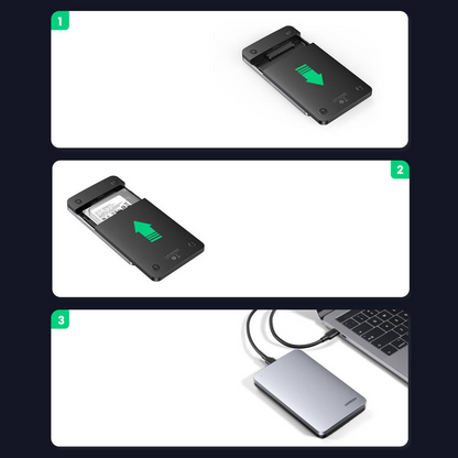 Nosilec UGREEN CM300 za HDD / SSD SATA 2.5inch, USB 3.1, Siv