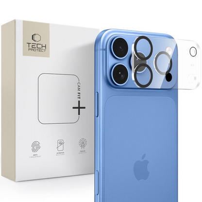 Zaščitni okvir za zadnjo kamero Tech-Protect Cam Fit+ za Apple iPhone 18 Pro Max, kaljeno steklo, prozorno