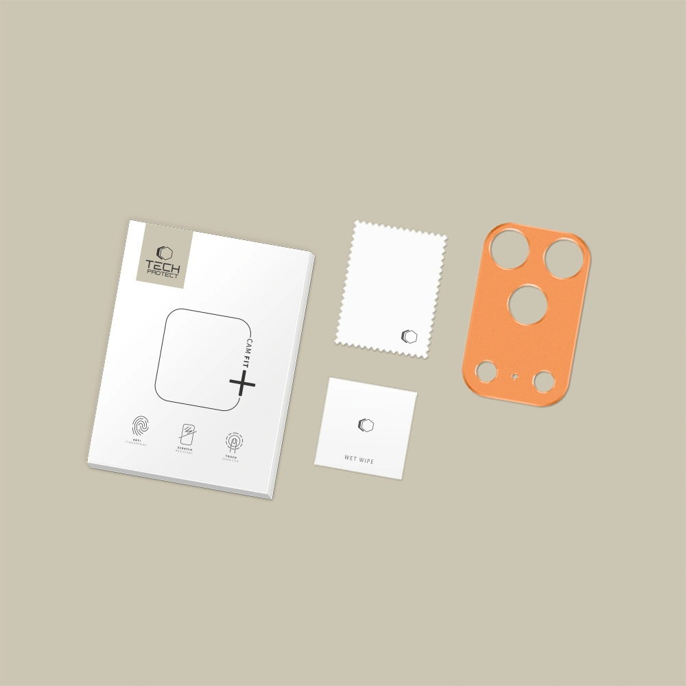 Tech-Protect Camalloy Fit+ Rear Camera Protection Frame for Apple iPhone 17 Pro, Aluminum, Orange