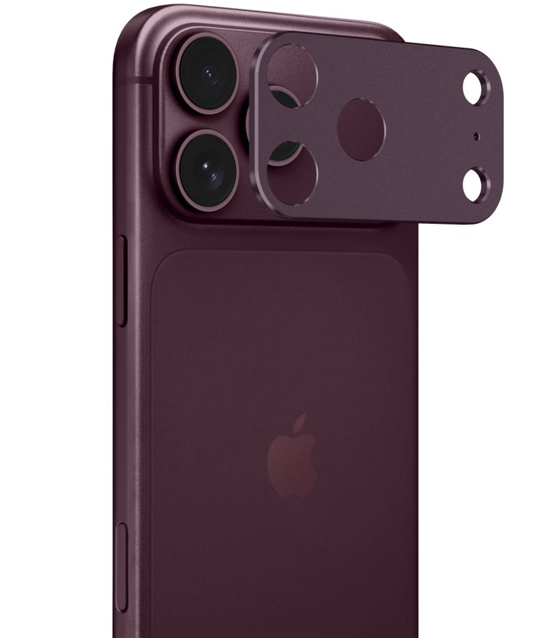 Zaščitni okvir za zadnjo kamero Tech-Protect Camalloy Fit+ za Apple iPhone 18 Pro Max, aluminij, bordo barve