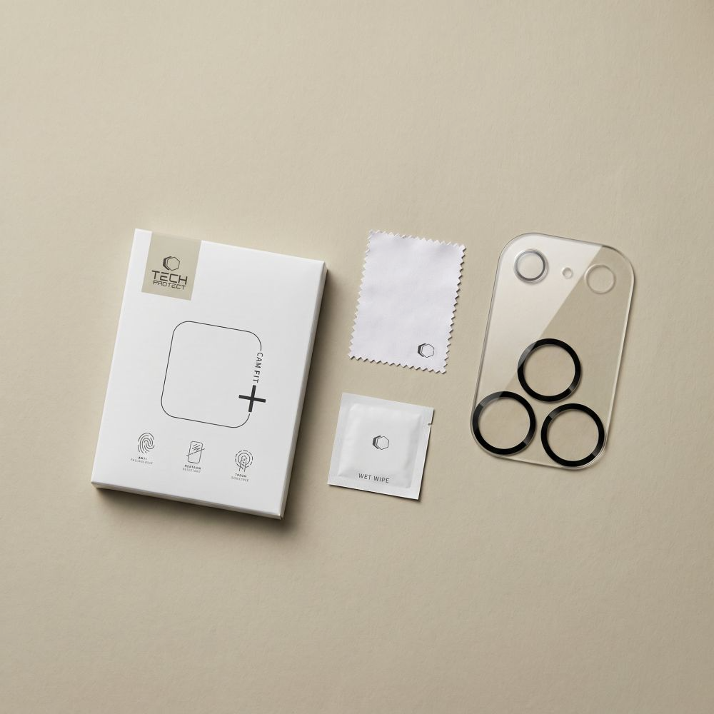 Zaščitni okvir za zadnjo kamero Tech-Protect Cam Fit+ za Apple iPhone 18 Pro Max, kaljeno steklo, prozorno