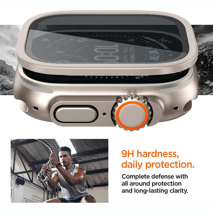 Zaščitni okvir Spigen Tune with Glass za Apple Watch Ultra Series, srebrn ACS11595