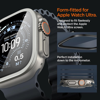 Zaščitni okvir Spigen Tune with Glass za Apple Watch Ultra Series, srebrn ACS11595